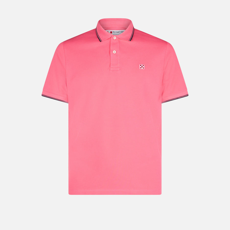 Mc2 Saint Barth Polo Da Uomo Piquet Rosa Fluo