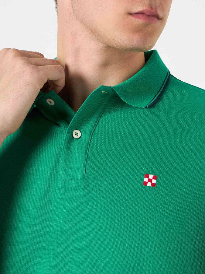 Mc2 Saint Barth Polo Verde Con Logo St. Barth Check