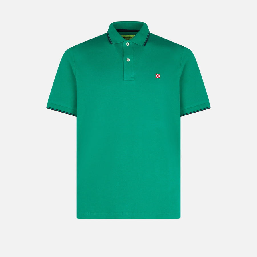 Mc2 Saint Barth Polo Verde Con Logo St. Barth Check