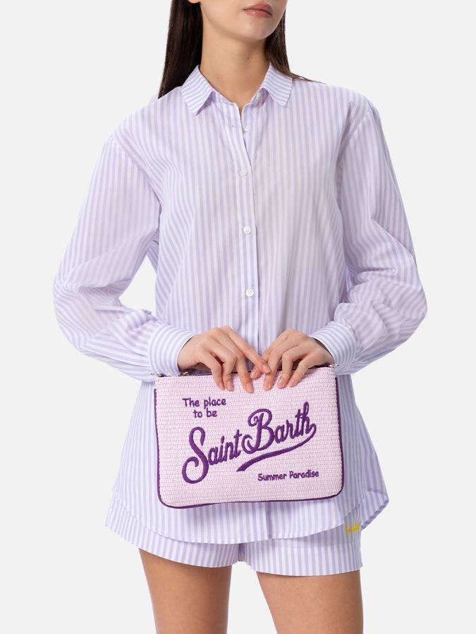 Mc2 Saint Barth Pouch Parisienne In Paglia Lilla