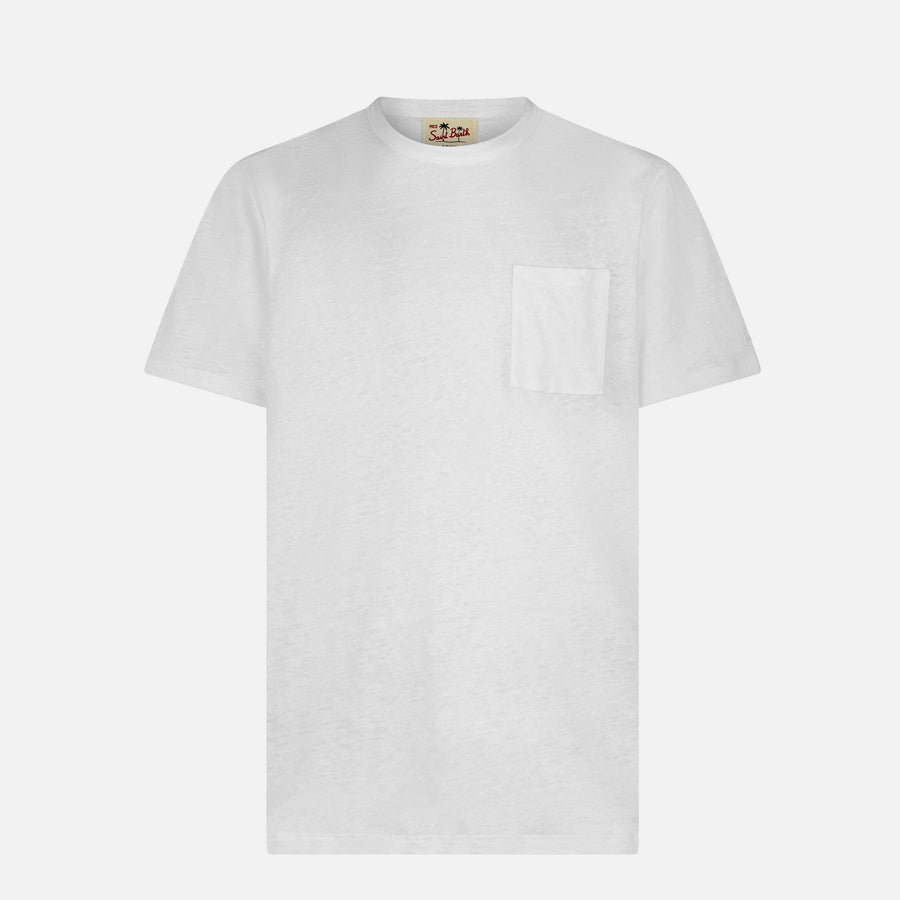 Mc2 Saint Barth T-shirt Da Uomo In Jersey Di Lino