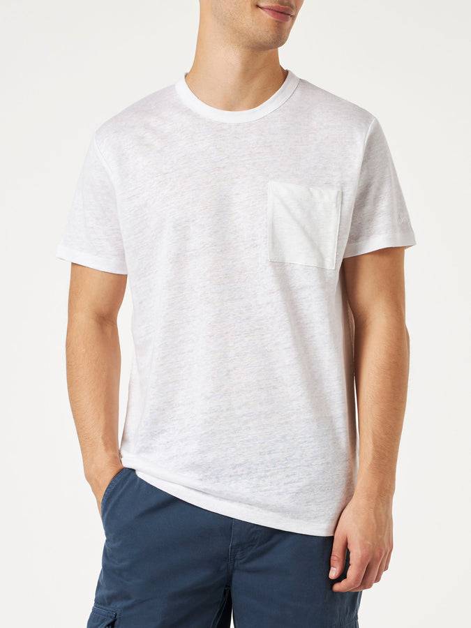 Mc2 Saint Barth T-shirt Da Uomo In Jersey Di Lino