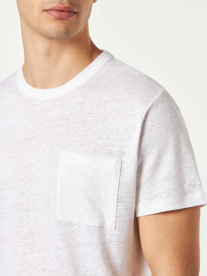 Mc2 Saint Barth T-shirt da uomo in jersey di lino