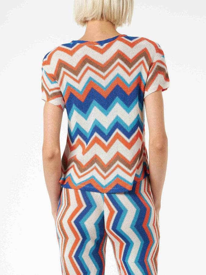 Mc2 Saint Barth Top In Maglia Chevron Arancione