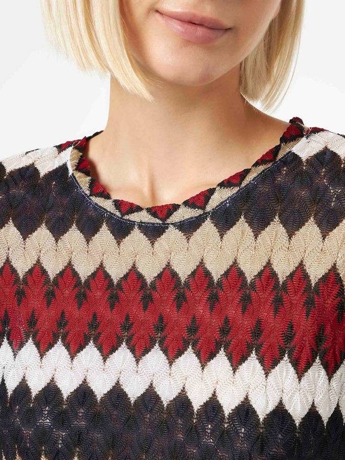 Mc2 Saint Barth Top In Maglia Chevron Bordeaux