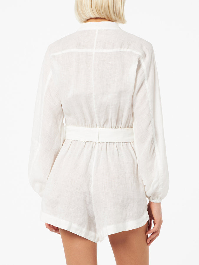 Mc2 Saint Barth Tutina Da Donna In Lino Bianco