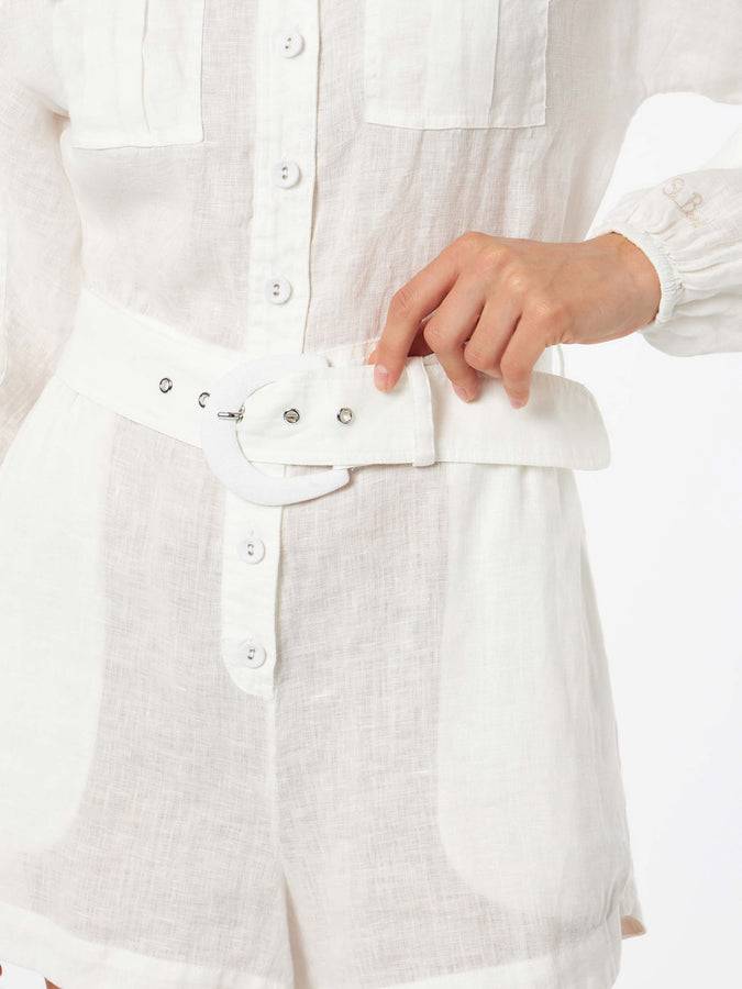 Mc2 Saint Barth Tutina Da Donna In Lino Bianco