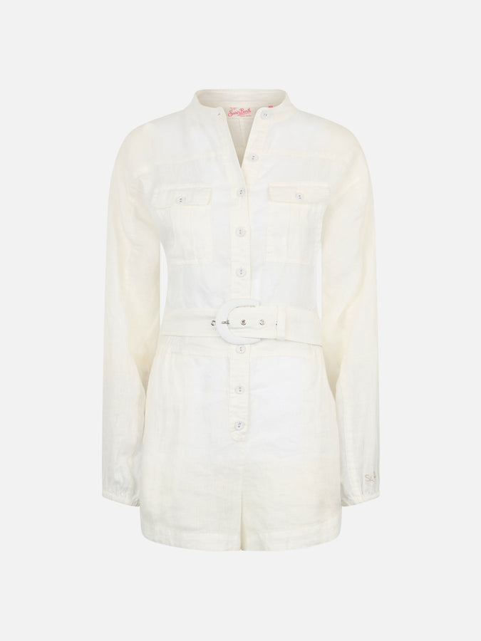 Mc2 Saint Barth Tutina Da Donna In Lino Bianco