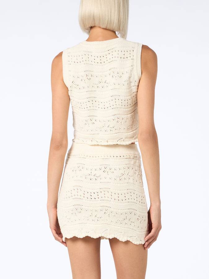 Mc2 Saint Barth Woman Cotton Knit Mini Skirt Apple