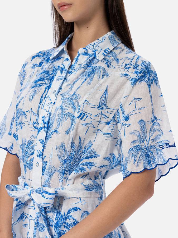 Mc2 Saint Barth Woman Flower Linen Dress Hermione