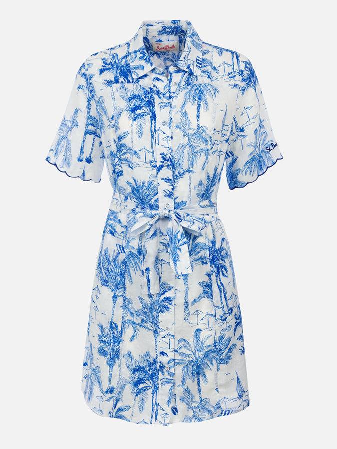 Mc2 Saint Barth Woman Flower Linen Dress Hermione