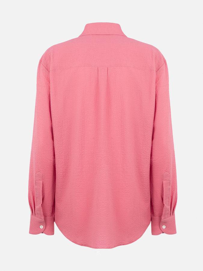 Mc2 Saint Barth Woman Pink Seersucker Shirt Aisha