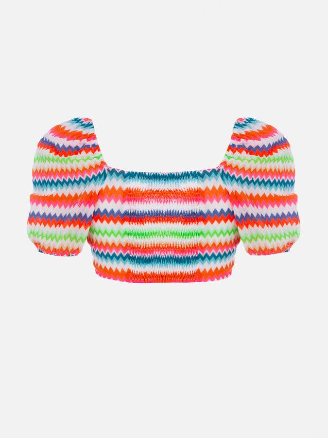 Mc2 Saint Barth Woman Raschel Knit Cropped Top