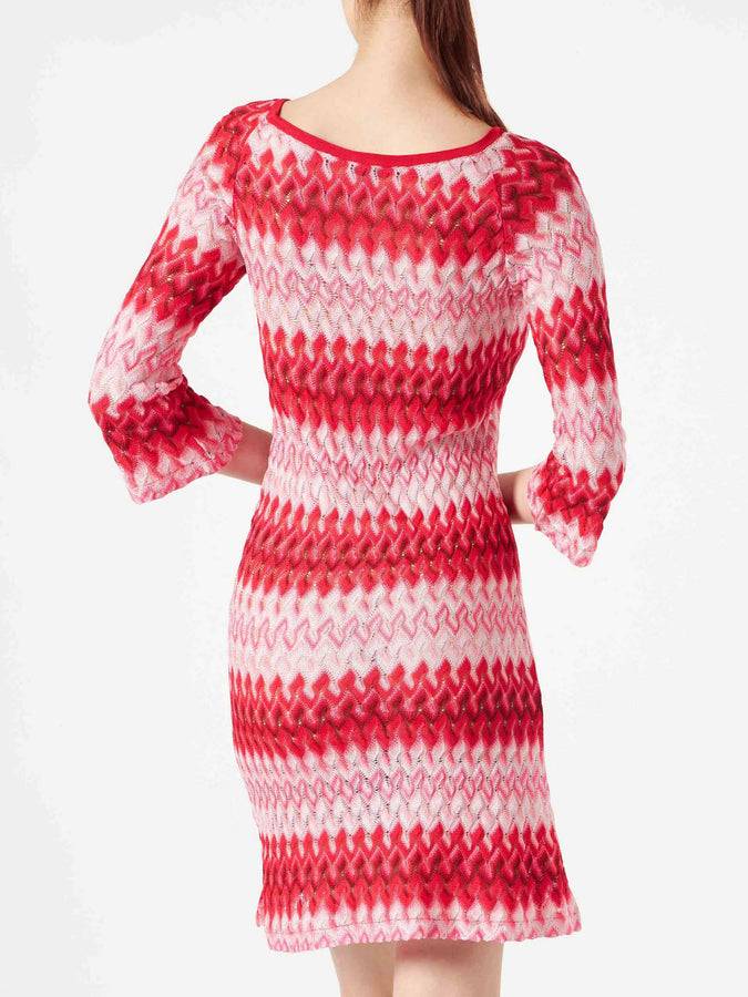 Mc2 Saint Barth Mini Abito In Maglia Rosso Multicolore