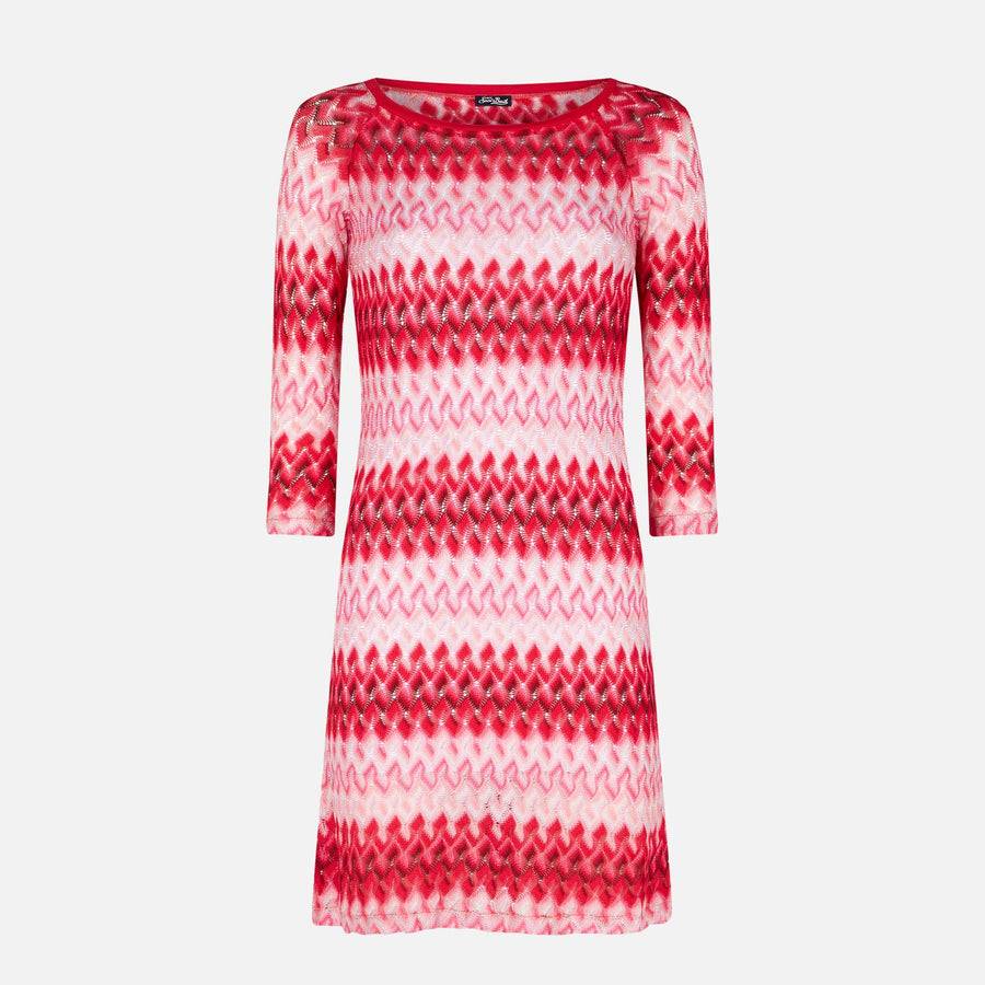 Mc2 Saint Barth Mini Abito In Maglia Rosso Multicolore