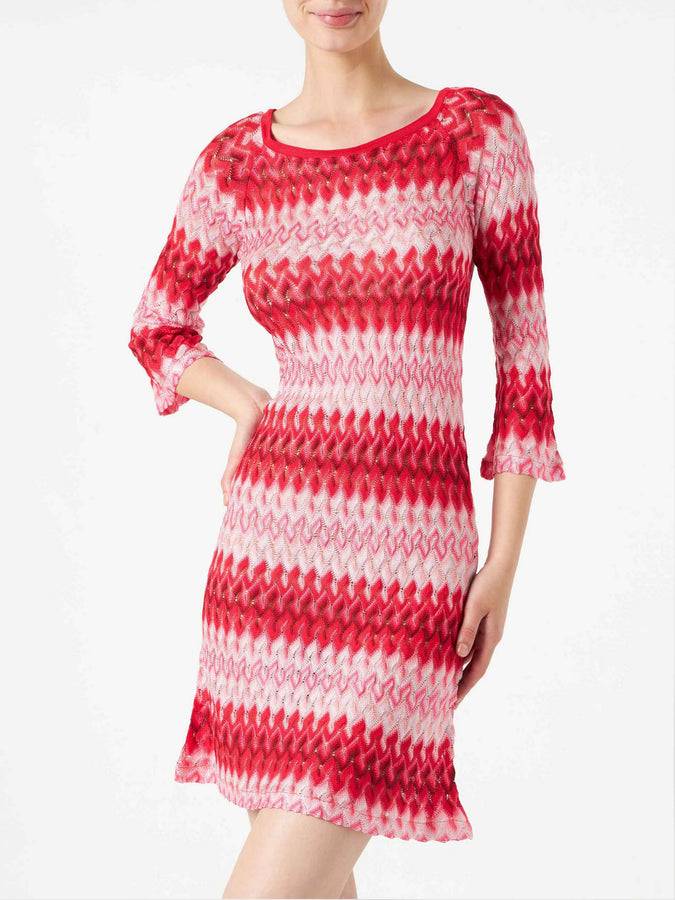Mc2 Saint Barth Mini abito in maglia rosso multicolore