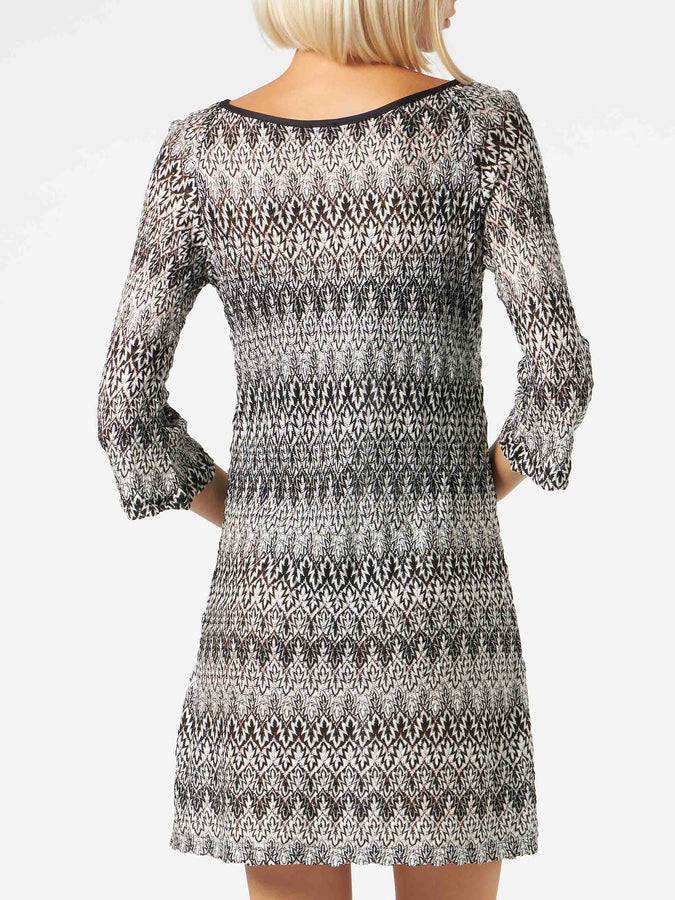 Mc2 Saint Barth Miniabito In Maglia Chevron Bianca E Nera