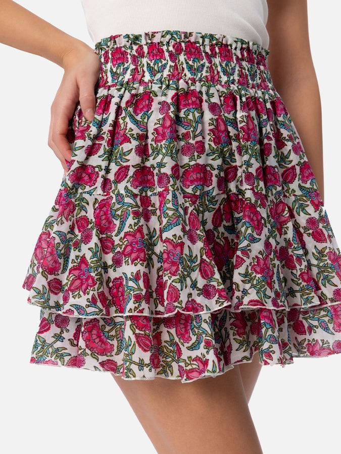 Mc2 Saint Barth Minigonna Da Donna Con Volant In Voile Di Seta