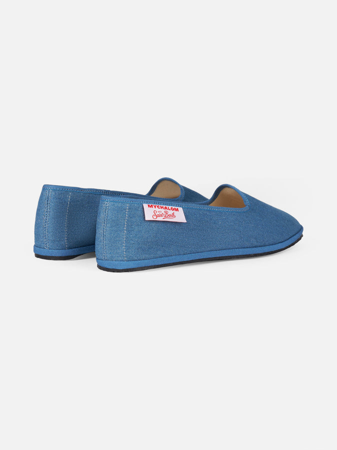 Mc2 Saint Barth Mocassini Pantofola Da Donna In Denim | MY CHALOM SPECIAL EDITION