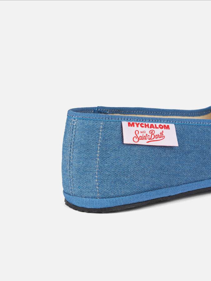 Mc2 Saint Barth Mocassini Pantofola Da Donna In Denim | MY CHALOM SPECIAL EDITION