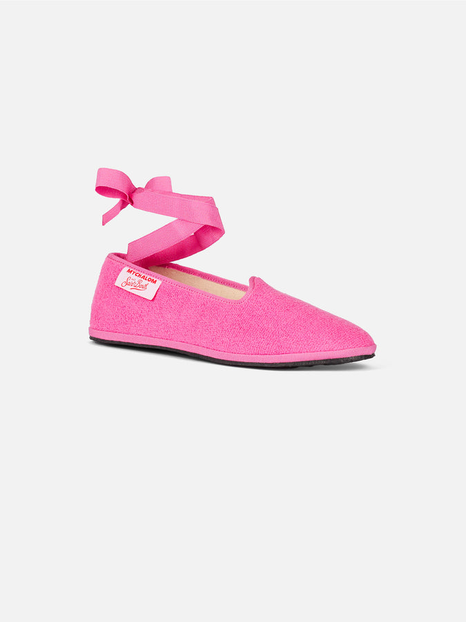 Mc2 Saint Barth Mocassino pantofola da bambina in spugna rosa | MY CHALOM EDIZIONE SPECIALE