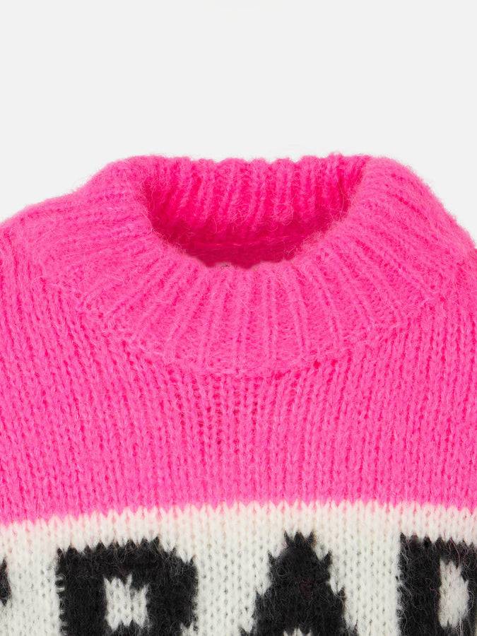 Mc2 Saint Barth Morbida Maglia Da Bambina Dalla Forma Squadrata Con Stampa Jacquard St. Barth