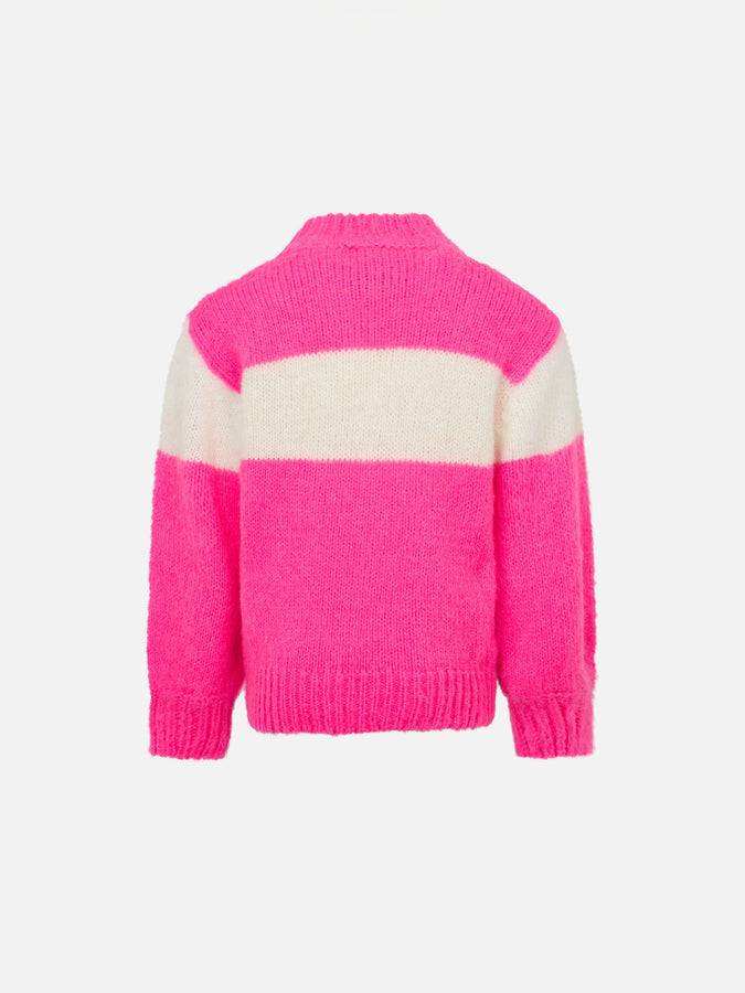 Mc2 Saint Barth Morbida Maglia Da Bambina Dalla Forma Squadrata Con Stampa Jacquard St. Barth