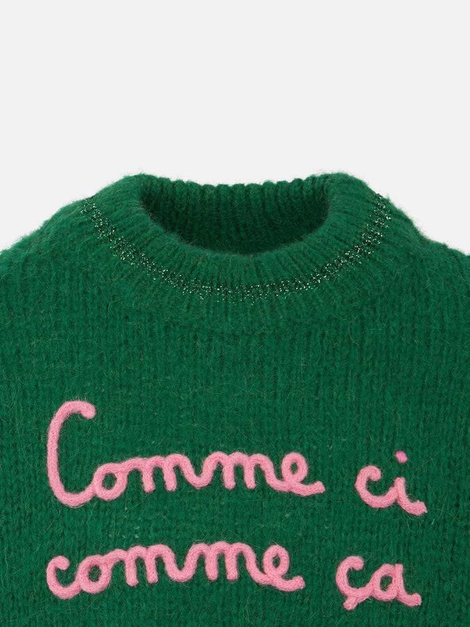 Mc2 Saint Barth Morbida Maglia Da Bambina Dalla Forma Squadrata Con Ricamo Comme Ci Comme Ça