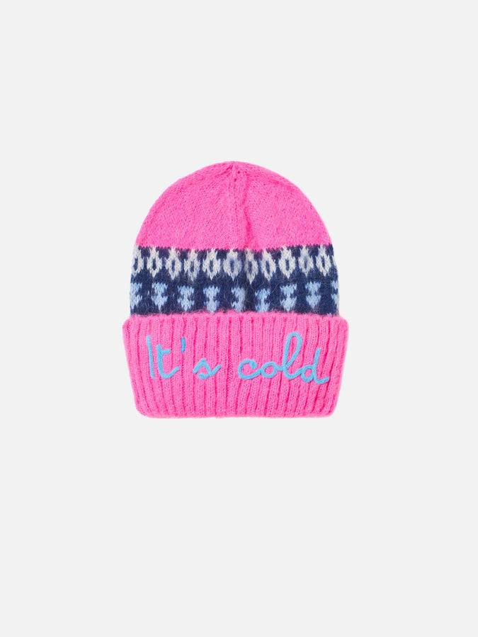 Mc2 Saint Barth Morbido berretto da bambina con stampa jacquard nordica