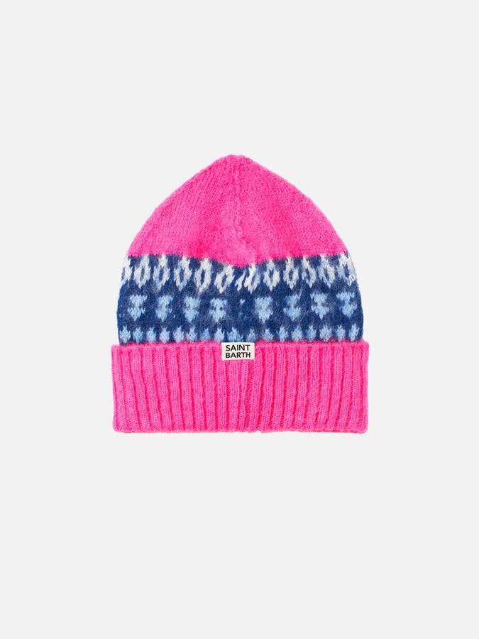 Mc2 Saint Barth Morbido Berretto Da Donna Con Stampa Jacquard Nordica