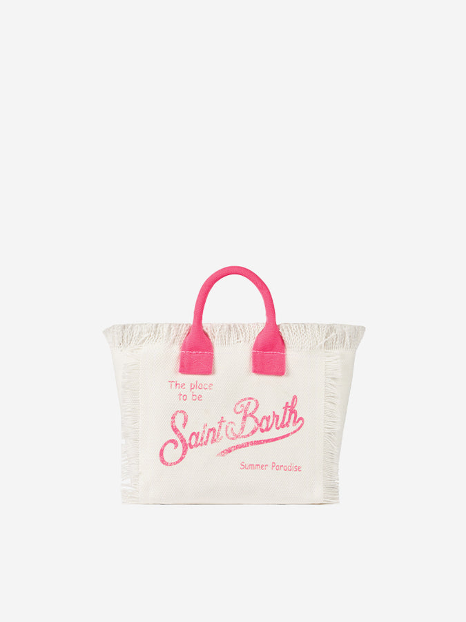 Mc2 Saint Barth Off-white Cotton Canvas Mini Vanity Bag