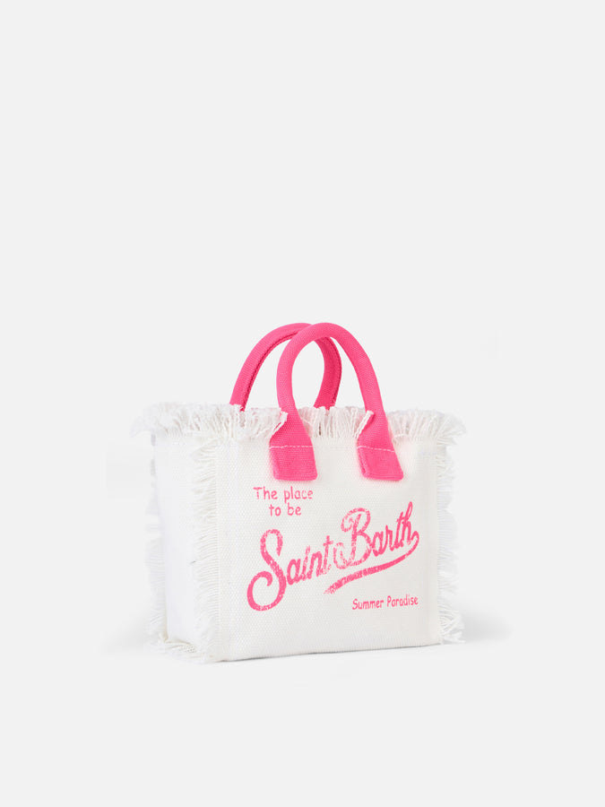 Mc2 Saint Barth Off-white Cotton Canvas Mini Vanity Bag