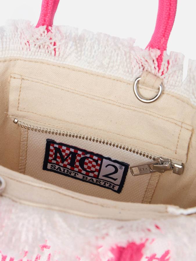 Mc2 Saint Barth Off-white Cotton Canvas Mini Vanity Bag