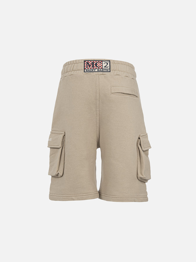 Mc2 Saint Barth Pantaloncini Cargo Beige Da Bambino Cargy