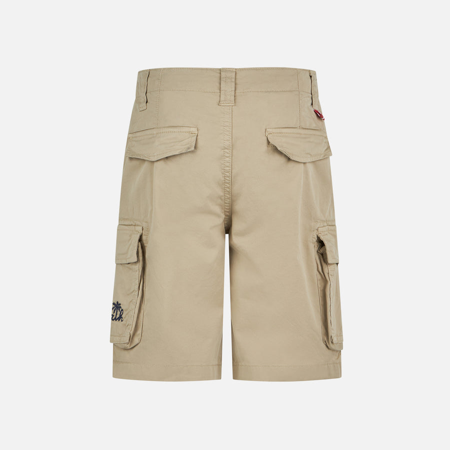 Mc2 Saint Barth Pantaloncini Cargo Da Bambino In Cotone Beige