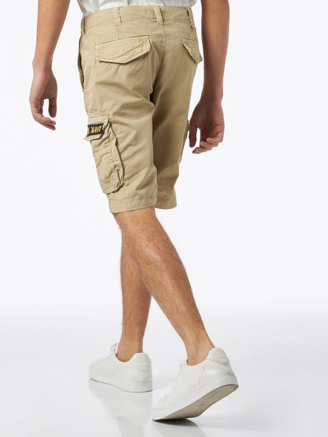 Mc2 Saint Barth Pantaloncini Cargo Da Uomo In Cotone Beige