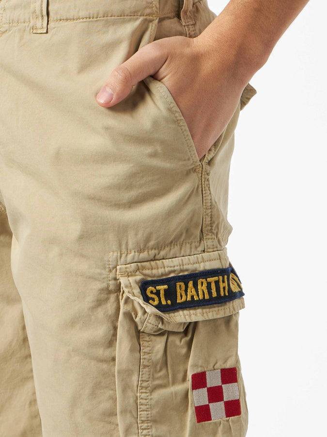 Mc2 Saint Barth Pantaloncini Cargo Da Uomo In Cotone Beige