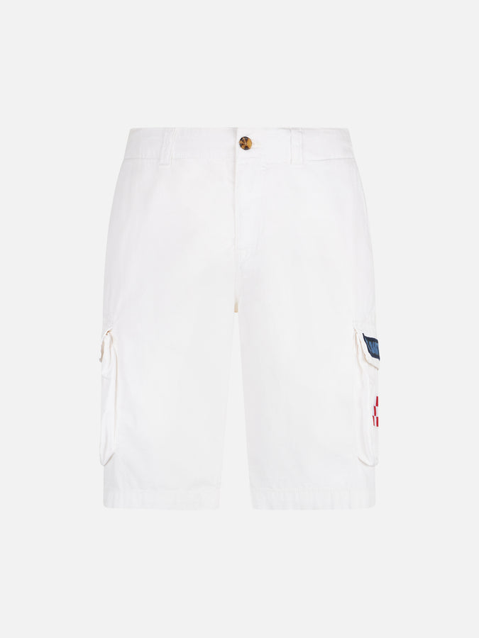 Mc2 Saint Barth Pantaloncini Cargo Da Uomo In Cotone Bianco