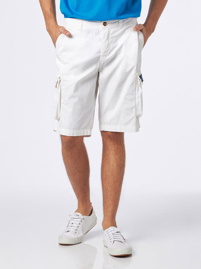 Mc2 Saint Barth Pantaloncini cargo da uomo in cotone bianco