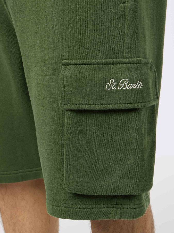 Mc2 Saint Barth Pantaloncini Cargo Da Uomo Verde Militare Cargy