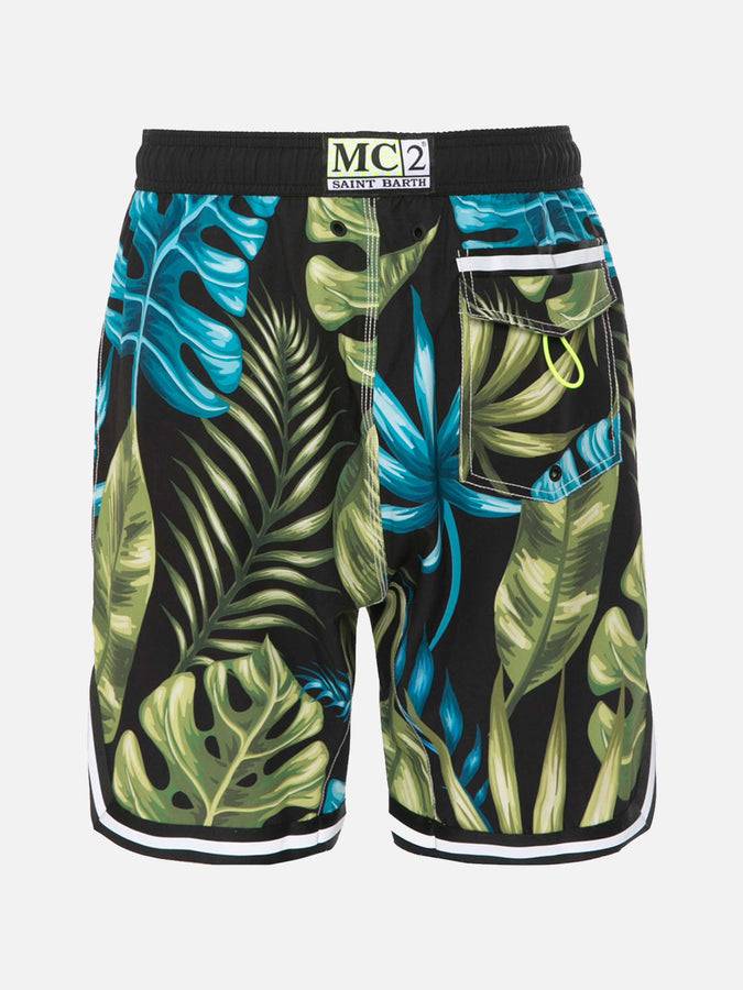 Mc2 Saint Barth Pantaloncini Da Bagno Con Stampa Tropicale Stile Surf