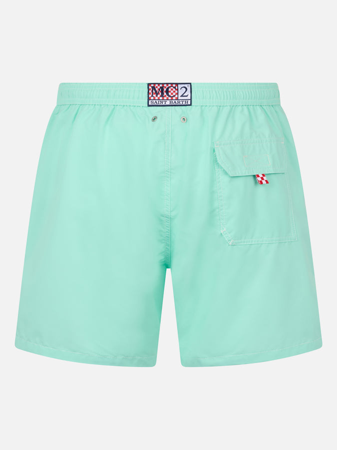 Mc2 Saint Barth Pantaloncini Da Bagno Uomo Di Media Lunghezza Verde Salvia Patmos