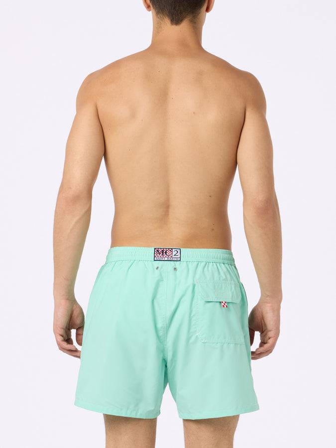 Mc2 Saint Barth Pantaloncini Da Bagno Uomo Di Media Lunghezza Verde Salvia Patmos