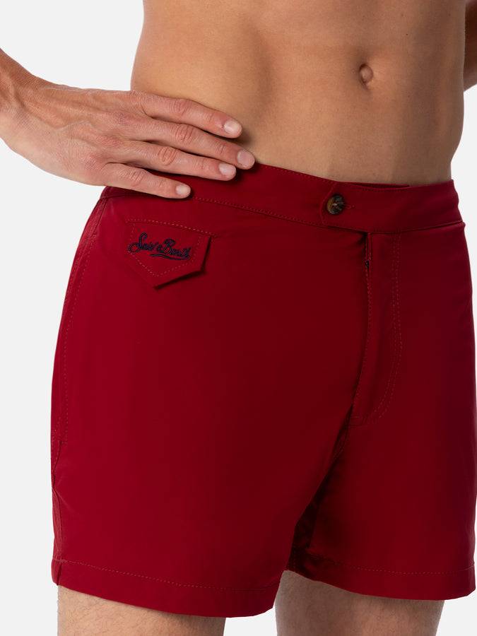 Mc2 Saint Barth Pantaloncini Da Bagno Uomo Harrys Dal Taglio Aderente Bordeaux