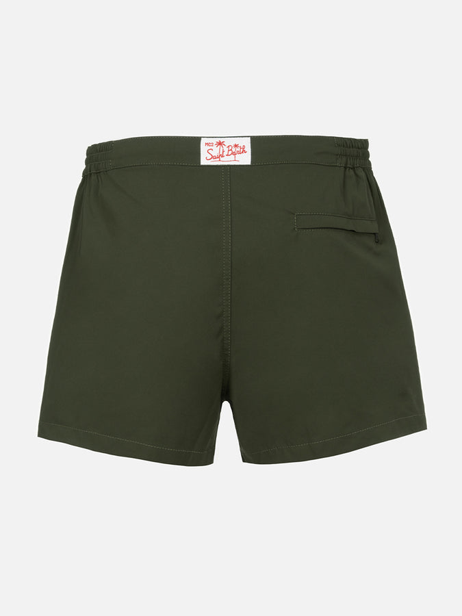 Mc2 Saint Barth Pantaloncini Da Bagno Uomo Harrys Dal Taglio Aderente Verde Militare