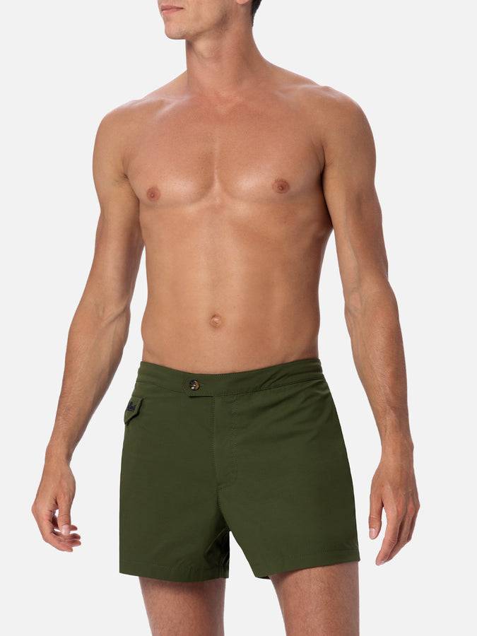 Mc2 Saint Barth Pantaloncini Da Bagno Uomo Harrys Dal Taglio Aderente Verde Militare