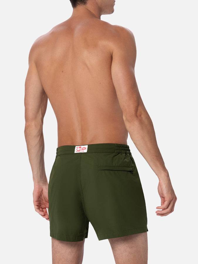 Mc2 Saint Barth Pantaloncini Da Bagno Uomo Harrys Dal Taglio Aderente Verde Militare