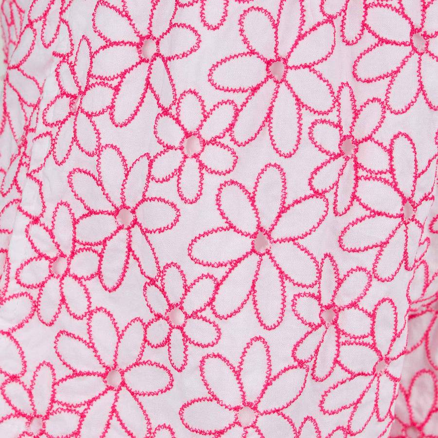 Mc2 Saint Barth Pantaloncini Da Bambina In Cotone Con Ricamo Margherite