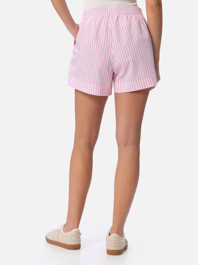 Mc2 Saint Barth Pantaloncini Da Donna Pull Up In Cotone Rigato Meave