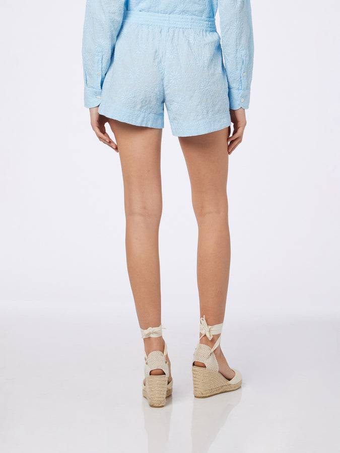 Mc2 Saint Barth Pantaloncini Da Donna Pull Up In Cotone Sangallo Meave